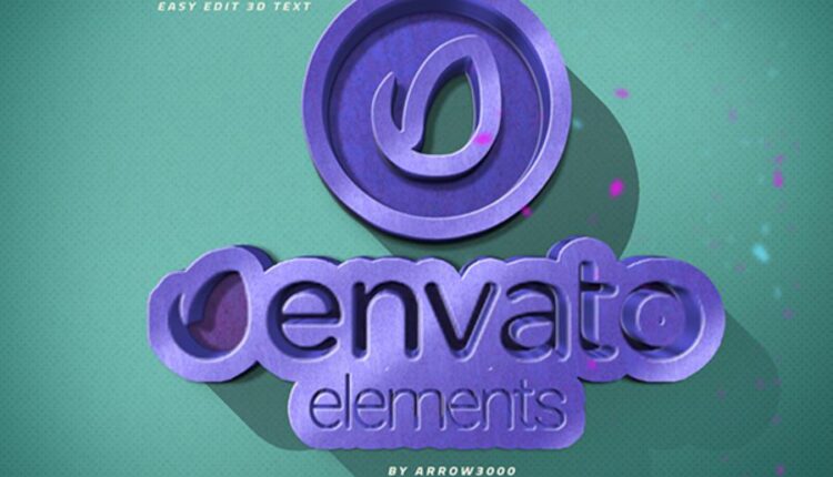 موکاپ نوشته سه بعدی   3D Text Logo Mockup