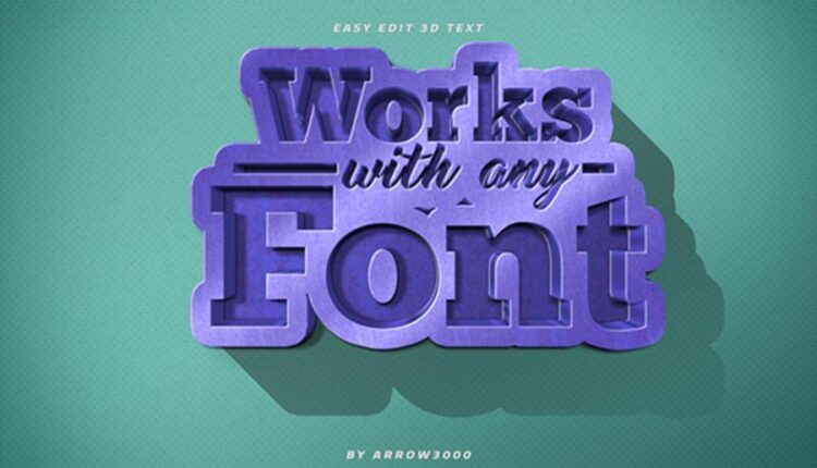 موکاپ نوشته سه بعدی   3D Text Logo Mockup