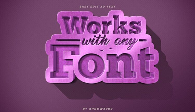 موکاپ نوشته سه بعدی   3D Text Logo Mockup