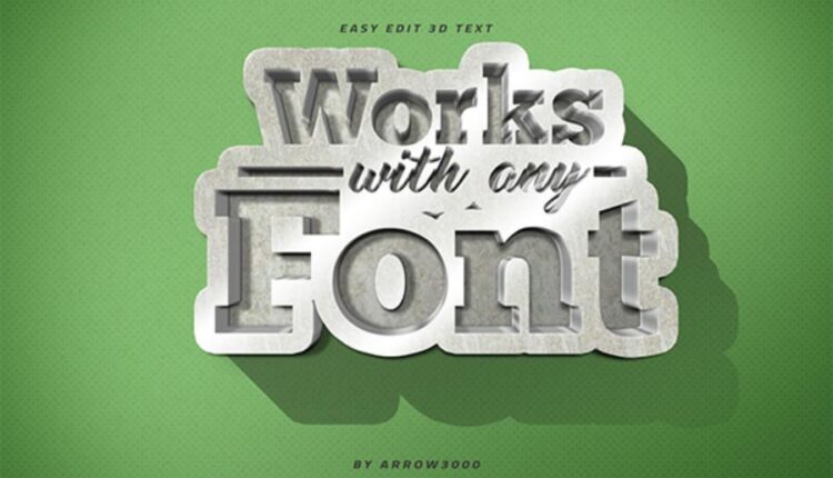 موکاپ نوشته سه بعدی   3D Text Logo Mockup