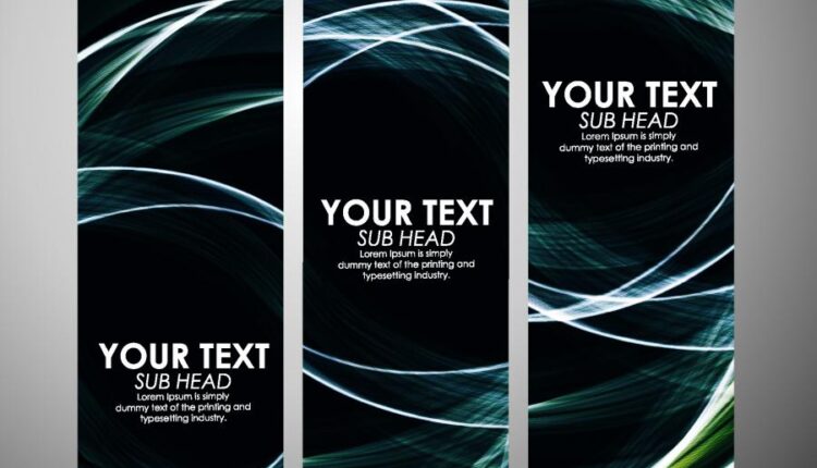 وکتور بنرهای آبی انتزاعی   Vectors Blue Waves Banners Set