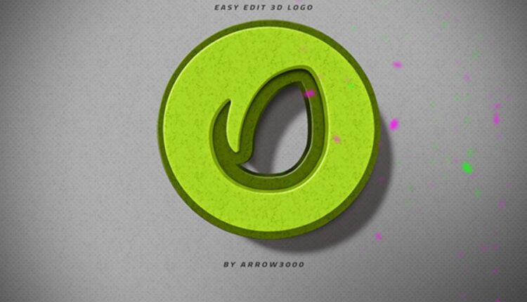 موکاپ نوشته سه بعدی   3D Text Logo Mockup