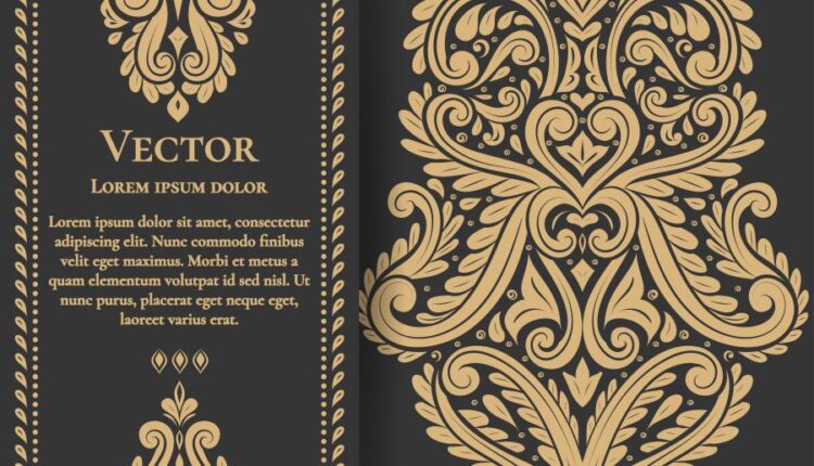 وکتورهای اسلیمی برای کارت دعوت   Greeting card design with vector