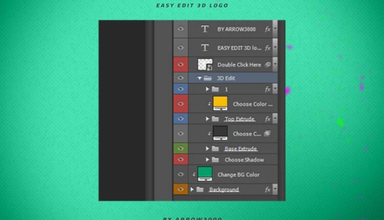 موکاپ نوشته سه بعدی   3D Text Logo Mockup