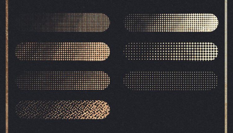 براش خط و نقطه ای هافتون   Pressure Halftone Brushes