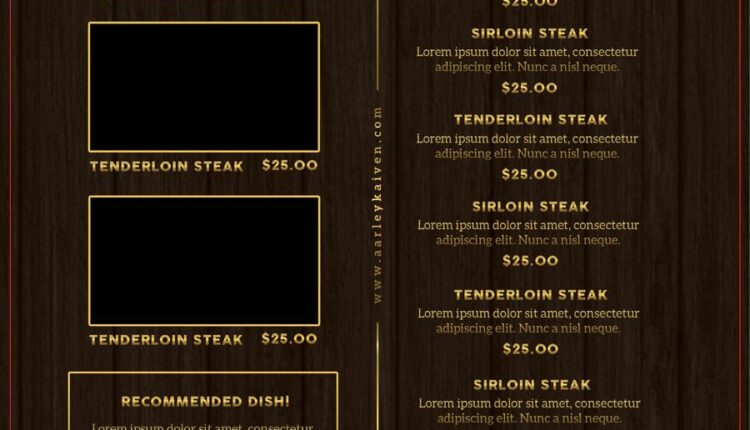 فایل لایه باز منوی رستوران