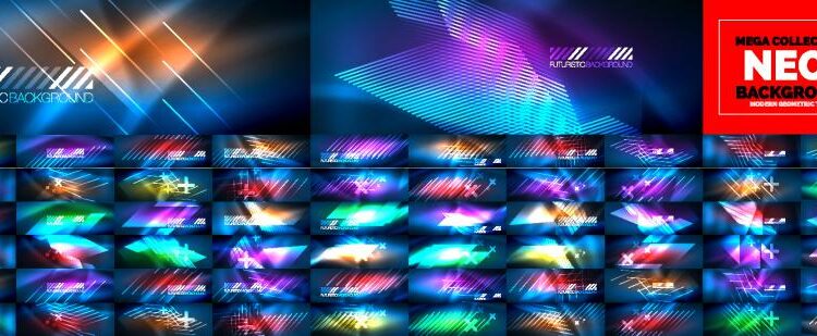 وکتور بنرهای آبی انتزاعی   Vectors Blue Waves Banners Set