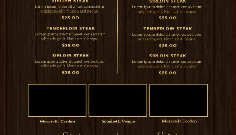 فایل لایه باز منوی رستوران