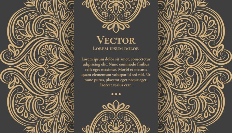 وکتورهای اسلیمی برای کارت دعوت   Greeting card design with vector