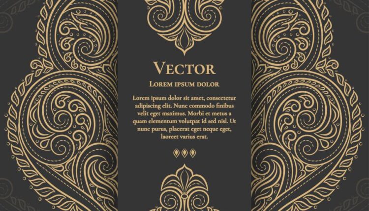 وکتورهای اسلیمی برای کارت دعوت   Greeting card design with vector