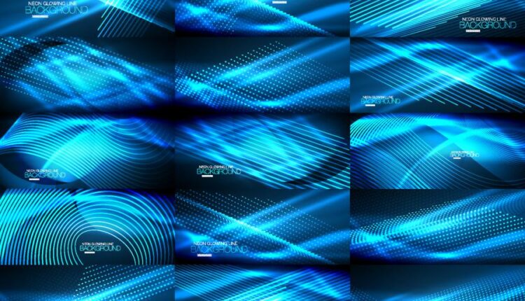 وکتور بنرهای آبی انتزاعی   Vectors Blue Waves Banners Set