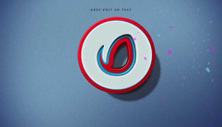 موکاپ نوشته سه بعدی   3D Text Logo Mockup