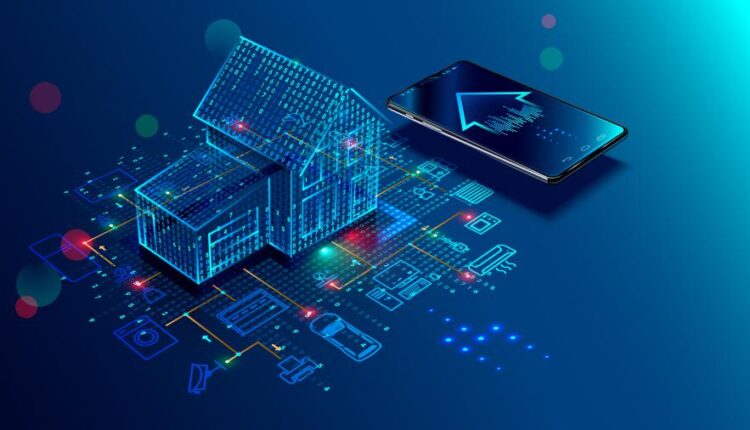 وکتور اینترنت و خانه هوشمند   Smart Home Design Background