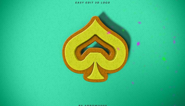 موکاپ نوشته سه بعدی   3D Text Logo Mockup