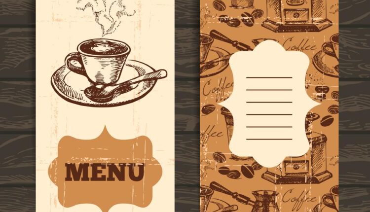 وکتور قهوه و نوشیدنی آن   Coffee grains drink vector image