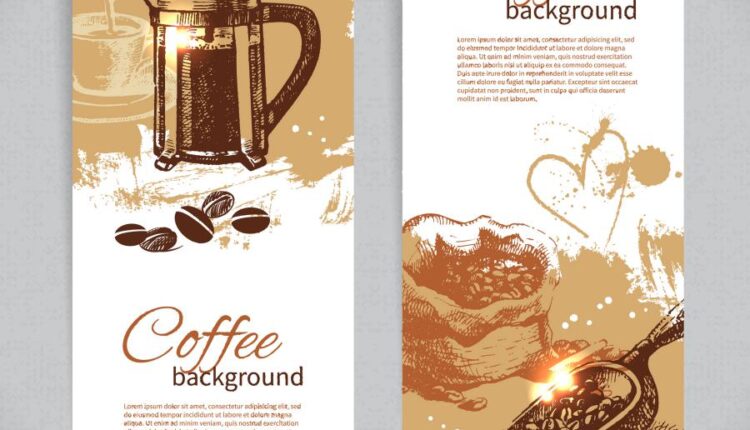 وکتور قهوه و نوشیدنی آن   Coffee grains drink vector image