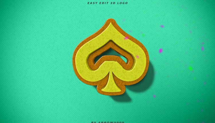 موکاپ نوشته سه بعدی   3D Text Logo Mockup