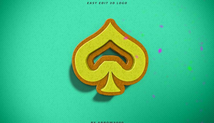 موکاپ نوشته سه بعدی   3D Text Logo Mockup