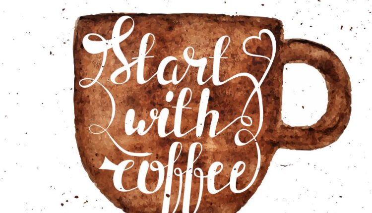 وکتور قهوه و نوشیدنی آن   Coffee grains drink vector image