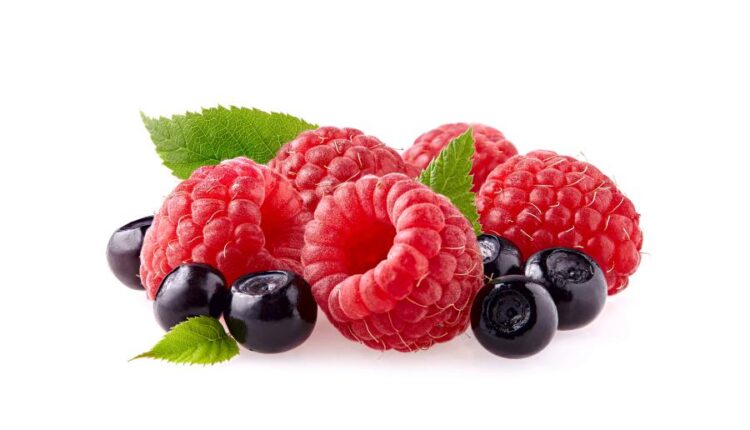 عکس استوک تمشک قرمز   Photo Raspberries With Blackberry