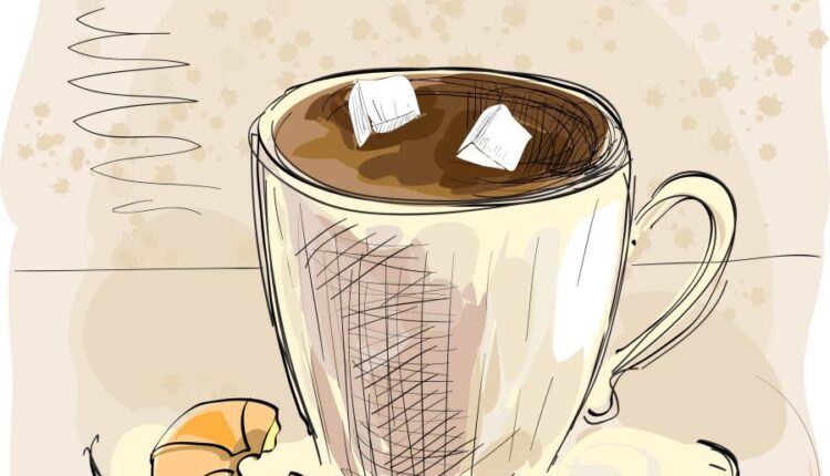 وکتور قهوه و نوشیدنی آن   Coffee grains drink vector image