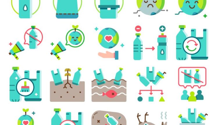 81 آیکن کمپین نه به پلاستیک   No plastic campaign elements