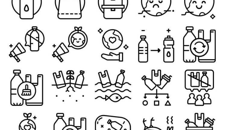 81 آیکن کمپین نه به پلاستیک   No plastic campaign elements