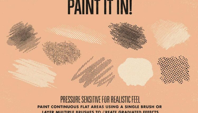 براش نقطه ای هافتون   BEAT TONES Beat Up Halftone Brushes