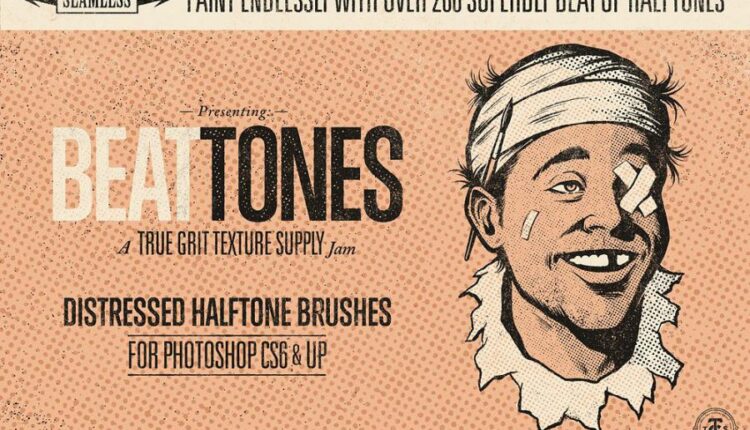 براش نقطه ای هافتون   BEAT TONES Beat Up Halftone Brushes