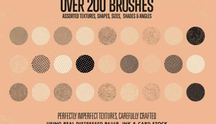 براش نقطه ای هافتون   BEAT TONES Beat Up Halftone Brushes