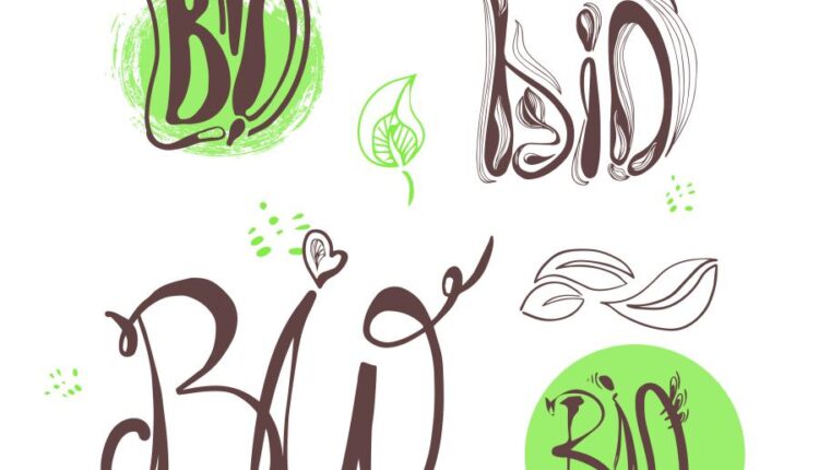 وکتور لیبل محیط زیست و زندگی سالم   Ecology label healthy lifestyle