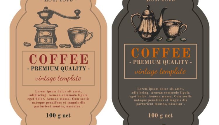 وکتور قهوه و نوشیدنی آن   Coffee grains drink vector image