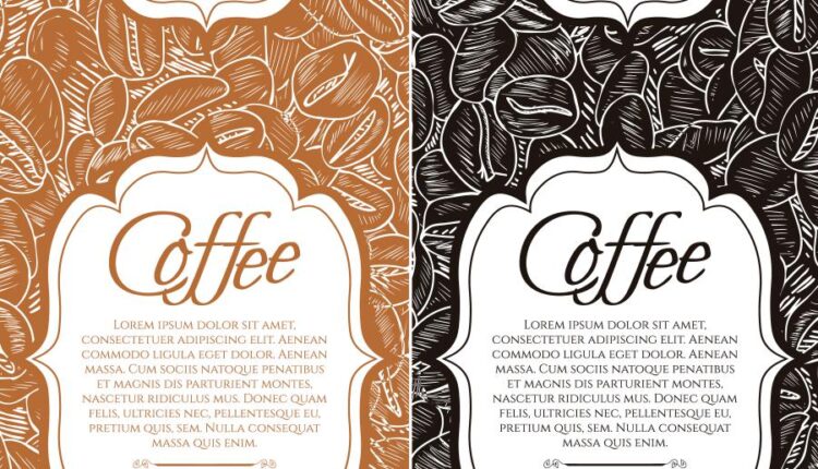 وکتور قهوه و نوشیدنی آن   Coffee grains drink vector image