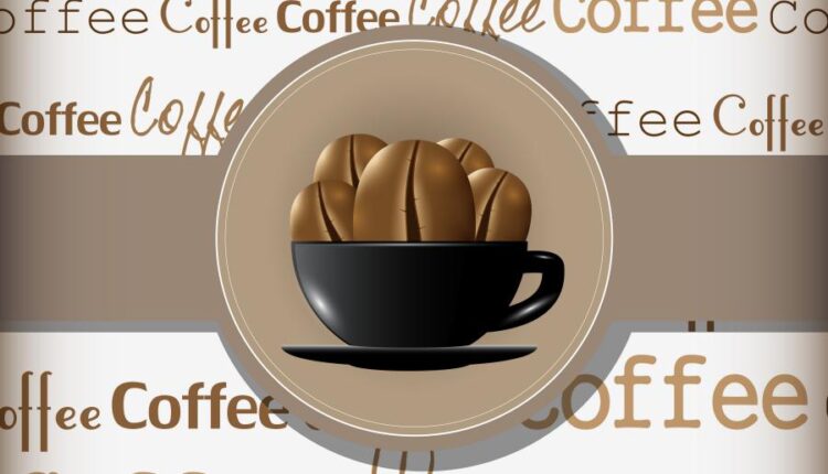 وکتور قهوه و نوشیدنی آن   Coffee grains drink vector image