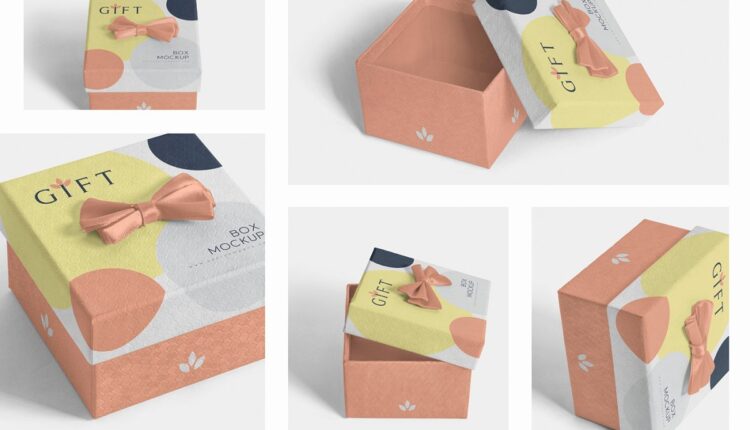 موکاپ جعبه هدیه مربعی