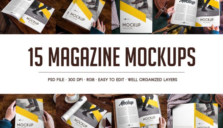 دانلود موکاپ مجله   Magazine MockUps 15