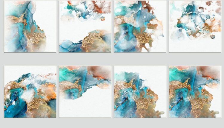 تصاویر PNG آبرنگی طلایی