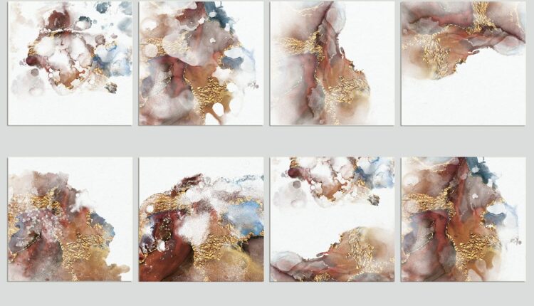 تصاویر PNG آبرنگی طلایی