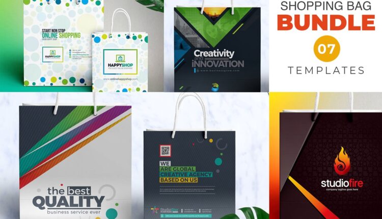 فایل لایه باز طرح روی ساک تبلیغاتی   Shopping Bag Bundle