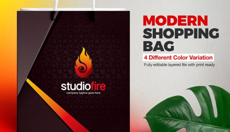 فایل لایه باز طرح روی ساک تبلیغاتی   Shopping Bag Bundle