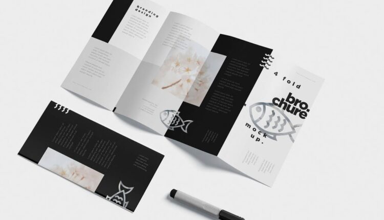 موکاپ بروشور 4 لت   Fold Brochure Mockups