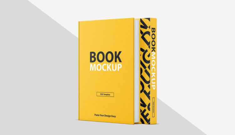 موکاپ کتاب ایستاده با جلد گالینگور   Book Covers Mockup