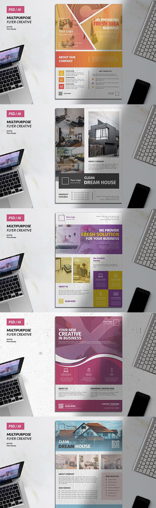 فایل لایه باز تراکت کسب و کار Creative Business Flyers تراکت کسب و کار