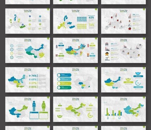 قالب آماده پاورپوینت نقشه جهان   Maps Powerpoint Templates