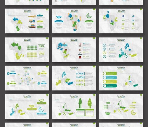 قالب آماده پاورپوینت نقشه جهان   Maps Powerpoint Templates