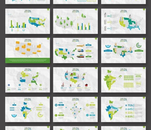 قالب آماده پاورپوینت نقشه جهان   Maps Powerpoint Templates