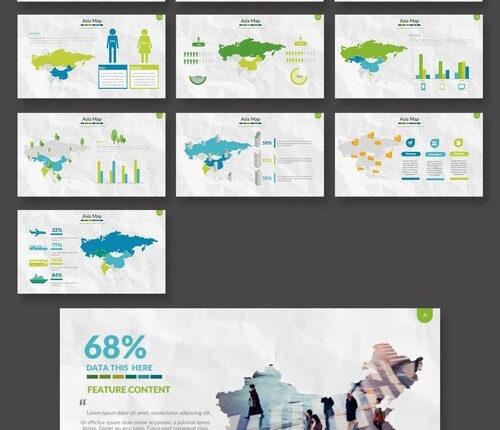 قالب آماده پاورپوینت نقشه جهان   Maps Powerpoint Templates