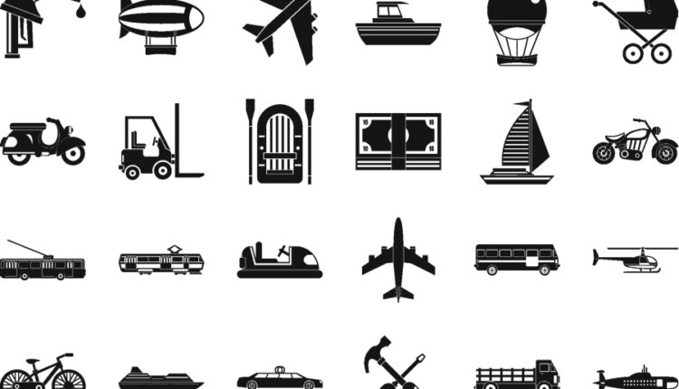 دانلود آیکن وسایل حمل و نقل   Vectors Black Transport Icons