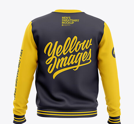 موکاپ سویشرت مردانه از زاویه پشت   Mens Sweatshirt mockup