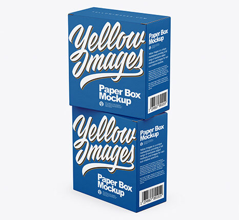 موکاپ دو جعبه روی هم کاغذی   Two Paper Boxes Mockup